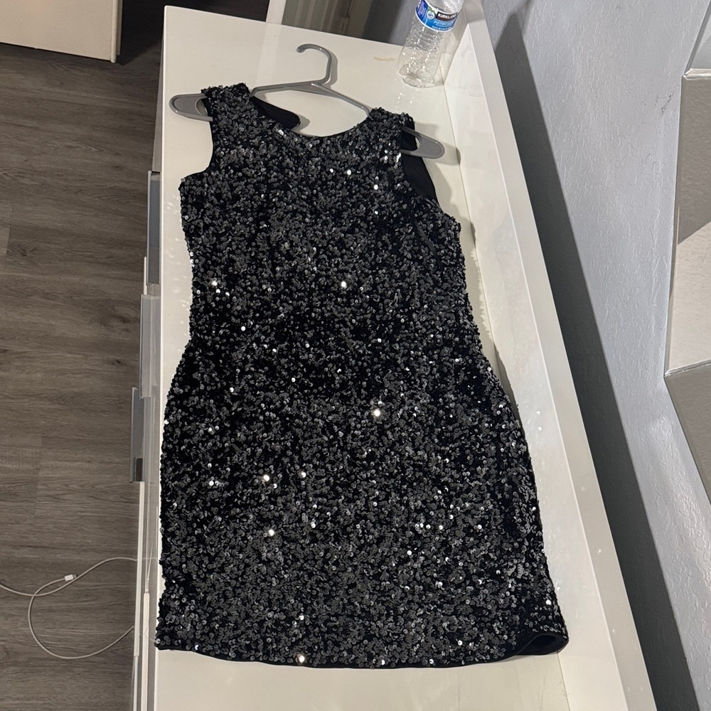 Vince Camuto Black Sequin Dress